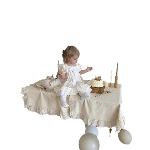 106059819@qq.com 2024ins Eastern European Summer Linen Girls' British Patchwork Casual Palace Style Puff Sleeve Dress In Stock_voghion.com