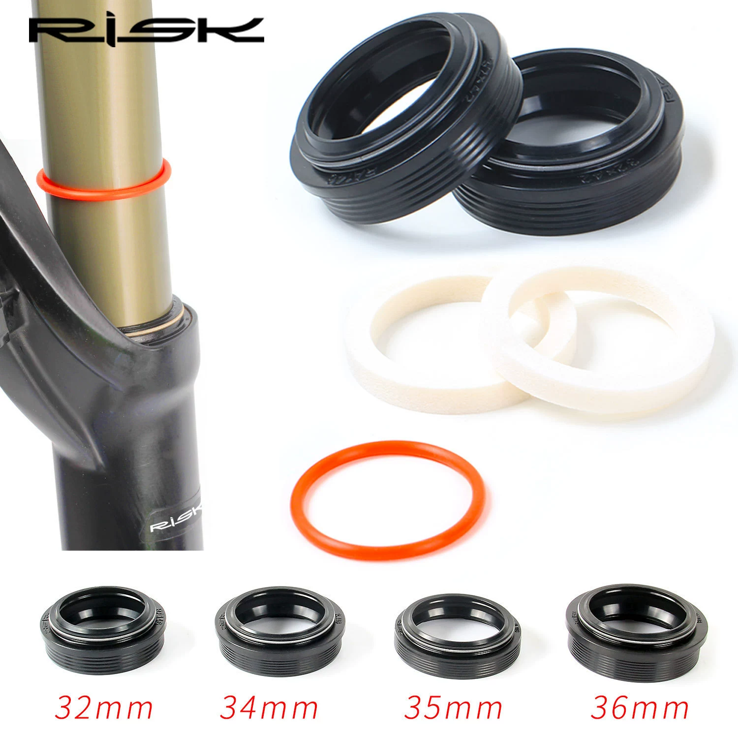 RISK Mountain Bike Hitch Dust уплотнение губчатого кольца 32/34/35/36 мм пылезащитный чехол для передней вилки