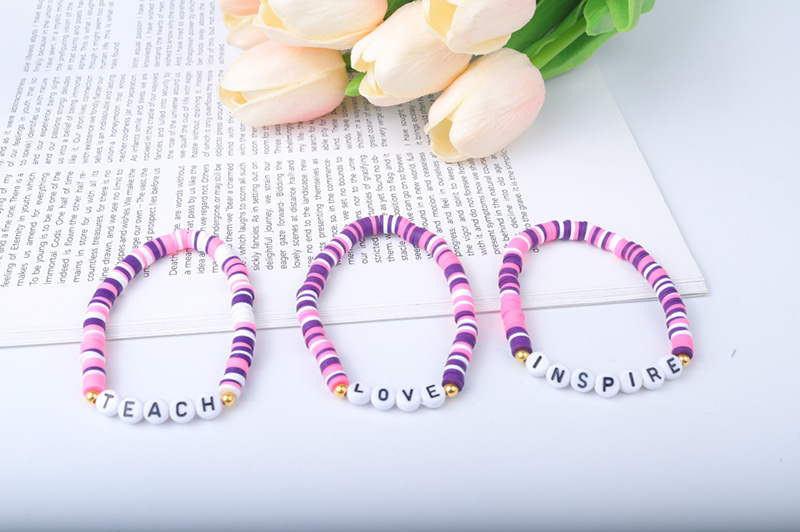 25g Weight Bracelets Classification soft clay Chain Material 1 Set Quantity Holiday, Daily Occasion soft clay Material Letter Pattern Unisex Gender Sweet Style Sweet Letter Soft Clay Wholesale Bracelets 19