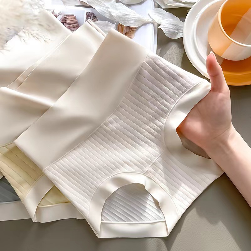 Category 7A Pure Cotton Seamless Underwear Women's Large Size Breathable Cotton Antibacterial High Waist Tummy Control Butt Lift High Elastic Briefs Cross-Border