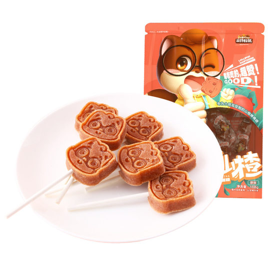 [Three Squirrels Hawthorn Lollipop 108g] Fruit Danyi Hawthorn Sliche Children Snacks Baby Candy No Add