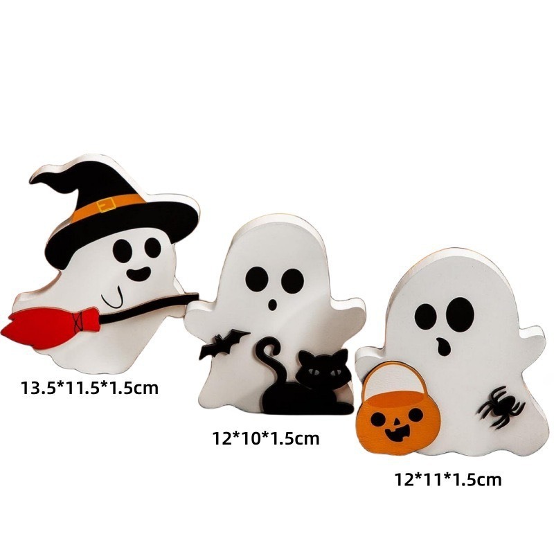 Amazonの人気のハロウィーンオーナメント、木製ゴーストオーナメント、ホームパーティーオーナメント、木製工芸品|undefined