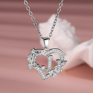 Amazon cross-border explosions heart-shaped 26 English letter necklace niche Joker best selling explosions a generation of hair