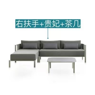 Muebles para patio, al aire libre, impermeables, resistentes al sol, para terraza de jardín, comunidad, asientos de acero inoxidable, sofá, estilo nórdico minimalista.