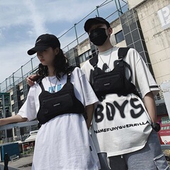 Trendy brand tactical vest bag for men, light functional style work vest for women, Korean style fashionable and functional external chest bag for men