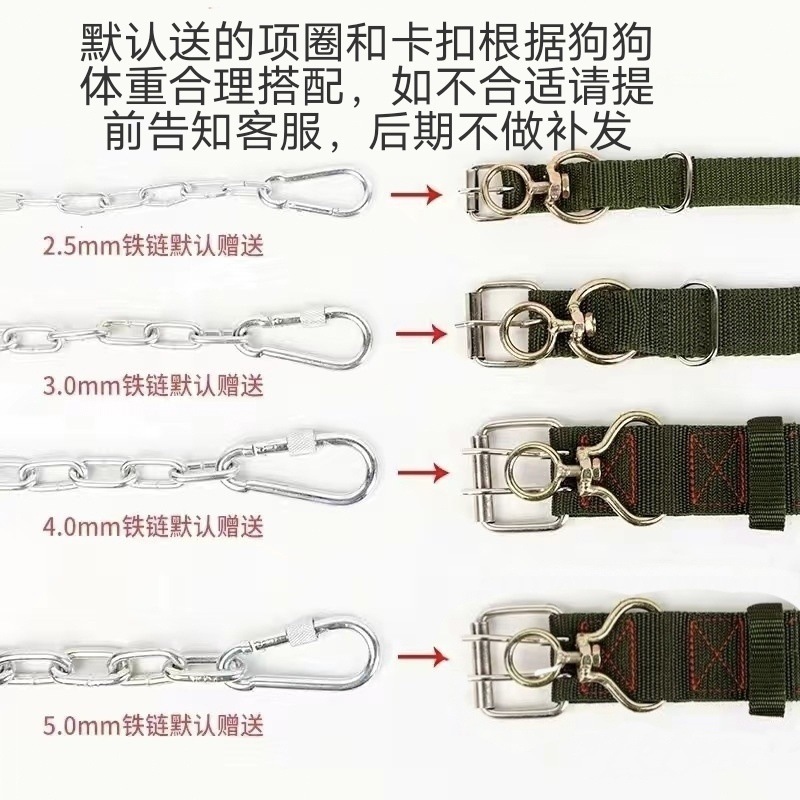 新款不锈钢狗链子大型犬中型犬小型犬铁链项圈狗绳防咬家用牵引带|undefined