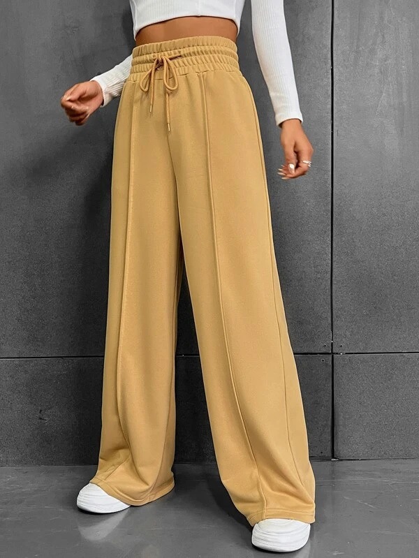 Women's Holiday Daily Streetwear Solid Color Full Length Casual Pants Wide Leg Pants display picture 13