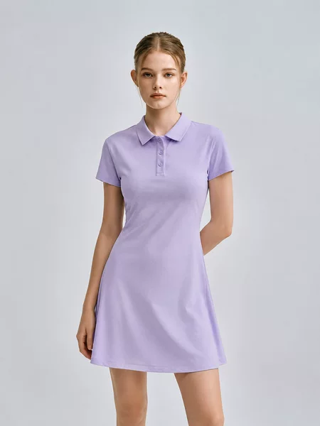 Summer new sports style polo outdoor fitness one-piece dress, fashionable, slimming, professional high-elastic tennis dress for women