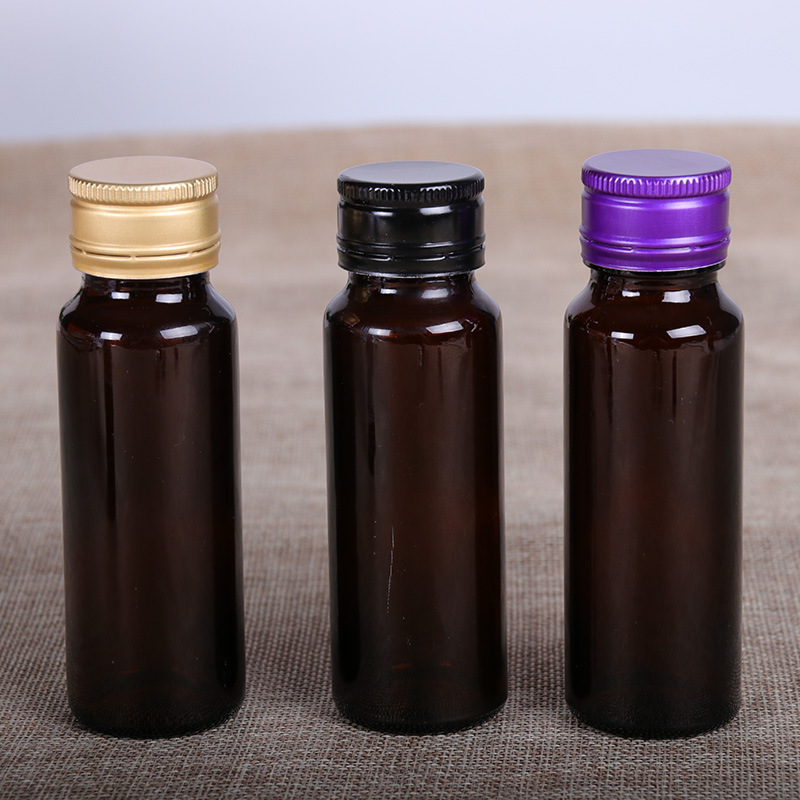 现货50ml30ml20ml口服液瓶茶色口服液玻璃瓶孝素糖浆保健玻璃空瓶