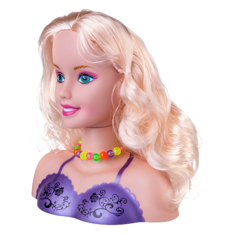 Modelo de simulación de juguete de pelo de la muñeca de medio cuerpo para niños cabello tejido maquillaje de cabello Amazon play House Girl Toy