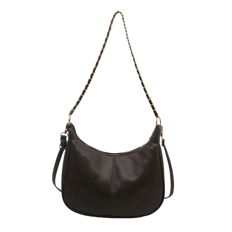 Bolsa de cadena de textura para mujeres de gran capacidad 2025, nuevo bolso de mujer simple PU, bolso de hombro de moda empalmado mochila
