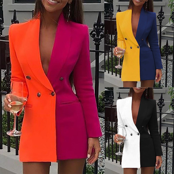 2022 Amazon European and American New Style Patchwork Ol Business Attire V-Neck Cardigan Small Suit Blazer 2022 Amazon European and American New Style Patchwork Ol Business Attire V-Neck Cardigan Small Suit Blazer