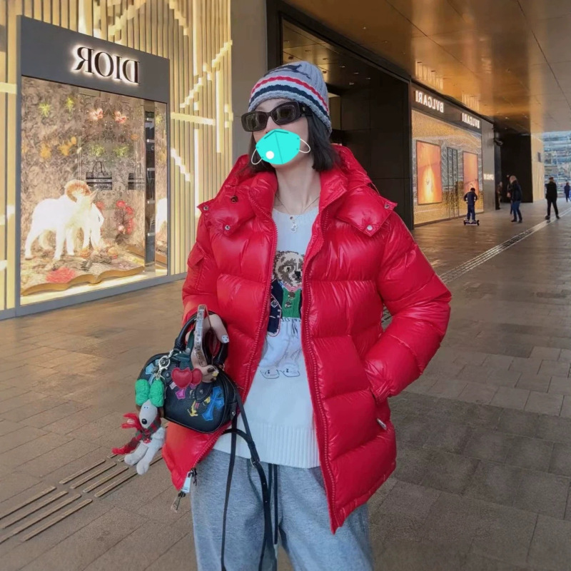 2024 New m Brand Women's Winter down Jacket, Thick Classic Maya Glossy High-End Duck down Coat