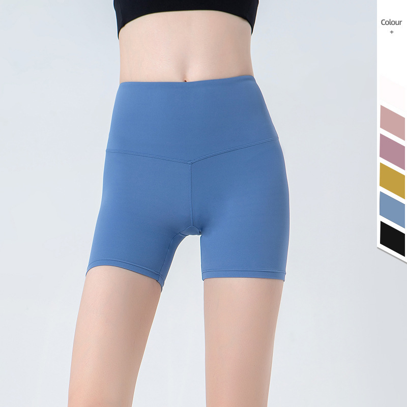 Procesamiento de ropa de yoga personalizada, pantalones de yoga de nube, pantalones deportivos de tres puntos, pantalones cortos de fitness transpirables de cintura alta para mujer