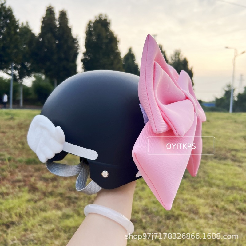 Electric Vehicle Decorative Bow, Cute Velcro Helmet, Motorcycle, Multi-Color Purple Series, Cross-Border Cute and Fun