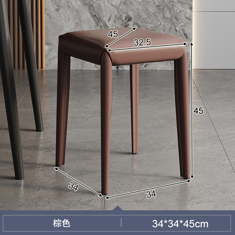 Silla de comedor de cuero silla simple mesa de comedor y silla 2023 Nuevo Hogar mesa de comedor taburete Luz de lujo de alta calidad Silla de estilo crema