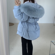 韩国东大门女装宽松中长款仿狐狸毛领女加厚大棉服冬季新款外套