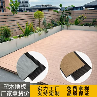 定制塑木地板户外厂家庭院园林栈道阳台防水防腐二代共挤木塑地板