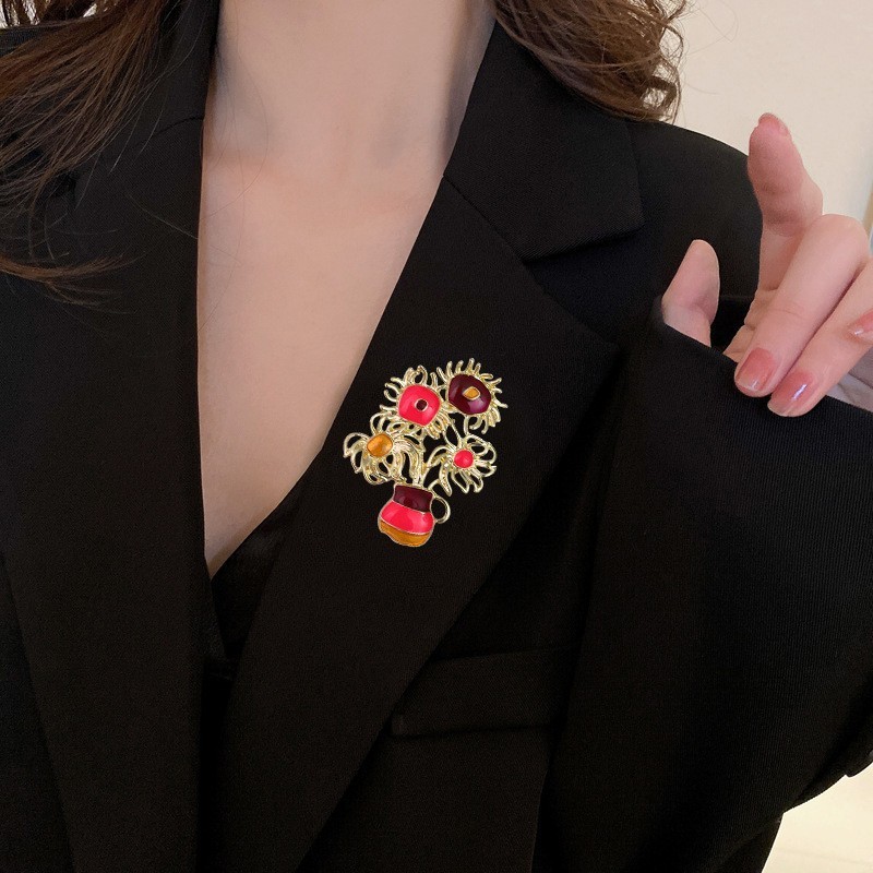 Elegante Ballett Mädchen Brosche Mit Strass Und Schleife Emaille_voghion.com