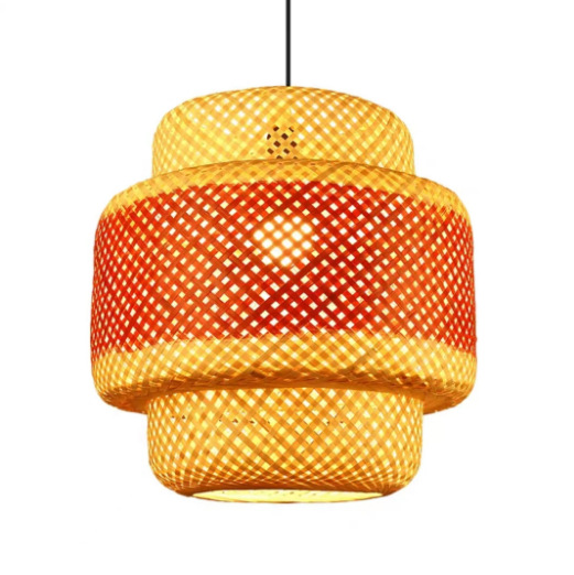 Araña de ratán de bambú transfronterizo restaurante Cafe araña de bambú estilo de Casa de Campo sala de estar dormitorio simple lámpara de Bambú