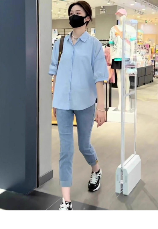 春秋季穿搭一整套2025年新款女装高级感白衬衫显瘦两件套装牛仔裤|undefined