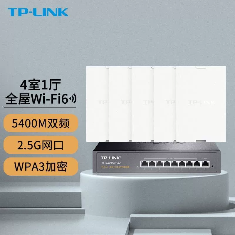 Панельный сетевой доступ Wi-Fi 6 TP-LINK с AX5400M двойной частоты, набор для отелей/вилл, охват сети