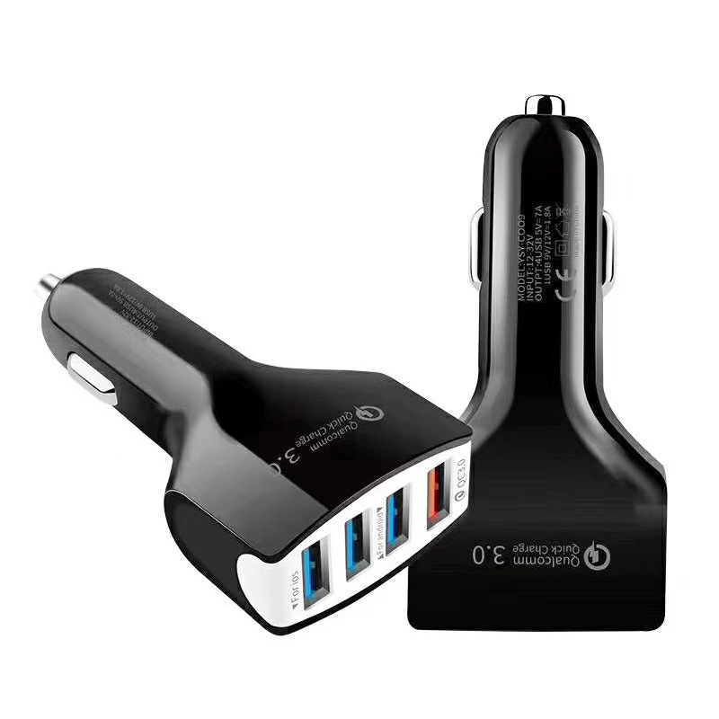 QC3.0 rapide 4USB adapté au chargeur de voiture Mobile Huawei Xiaomi 3A_voghion.com