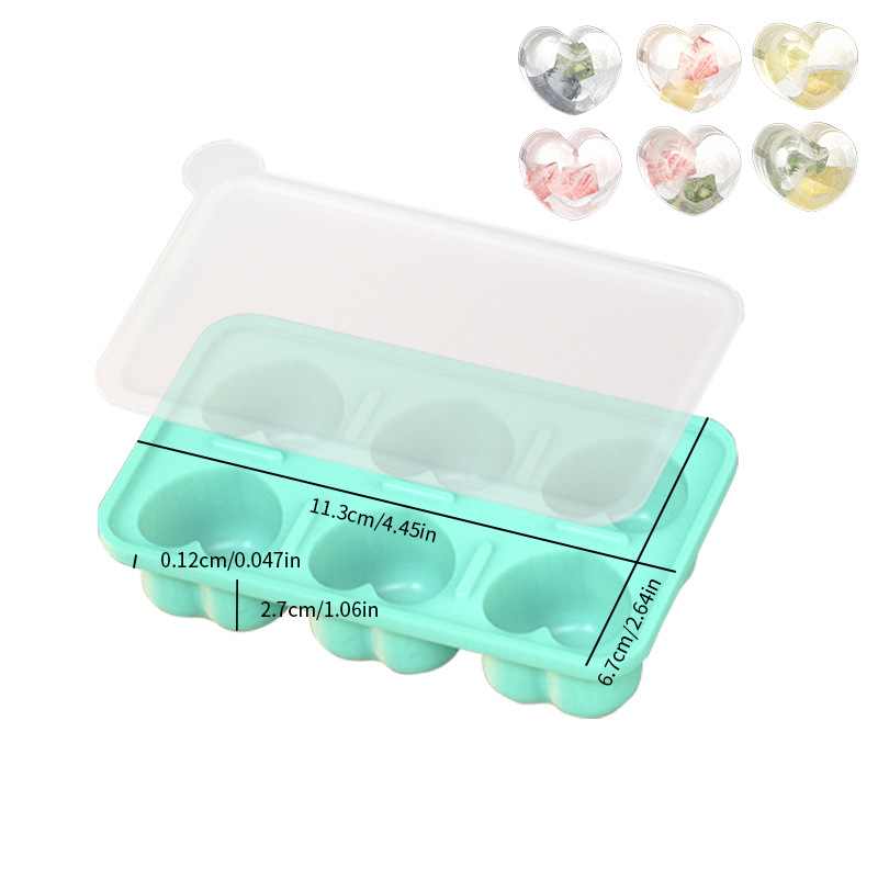 6 cuadrados de amor molde de hielo cuadrado cóctel de whisky hielo casero molde de silicona anti-string