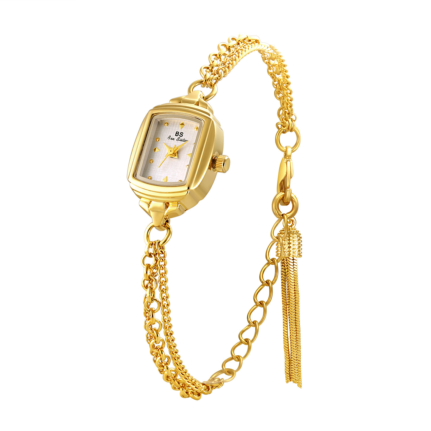 30g Weight Tempered Glass Mirror Material Alloy Strap Material Watch Classification Pointer Display Type Jewelry Buckle Buckle Style Square Dial Shape Casual, Daily Occasion Quartz Movement Solid Color Pattern Women's Gender Elegant Style Elegant Solid Color Jewelry Buckle Quartz Watch Women's Watches 17