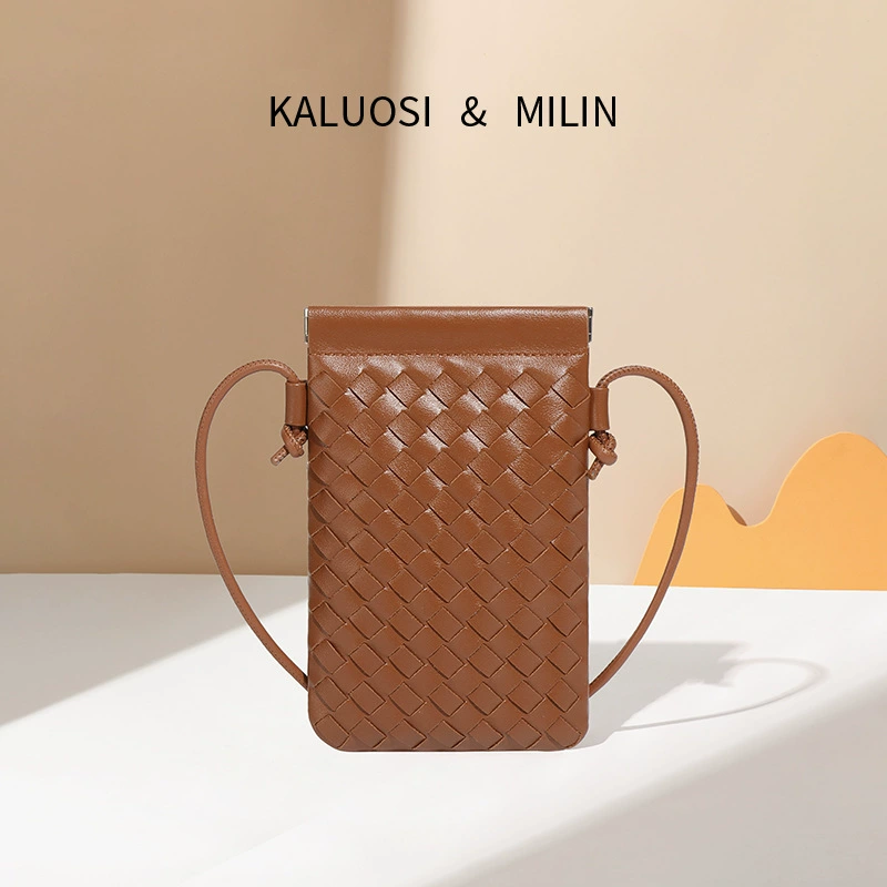 Ретро осень новая тканая сумка для мобильного телефона нишевая текстура мини-сумка через плечо Повседневная модная сумка Джокера