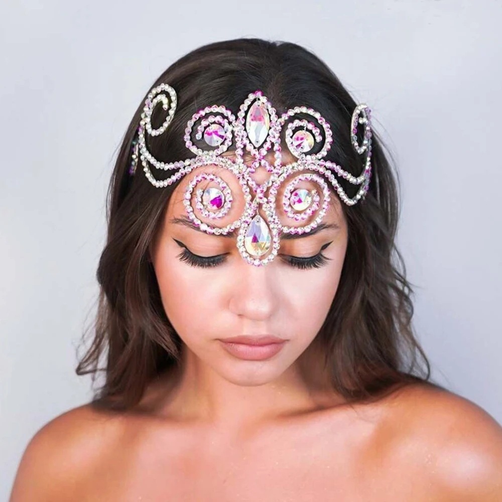 Bohemia color gota de agua correa de cabello alta sensación de diamante buje de cabello accesorios de rendimiento para mujeres Headwear