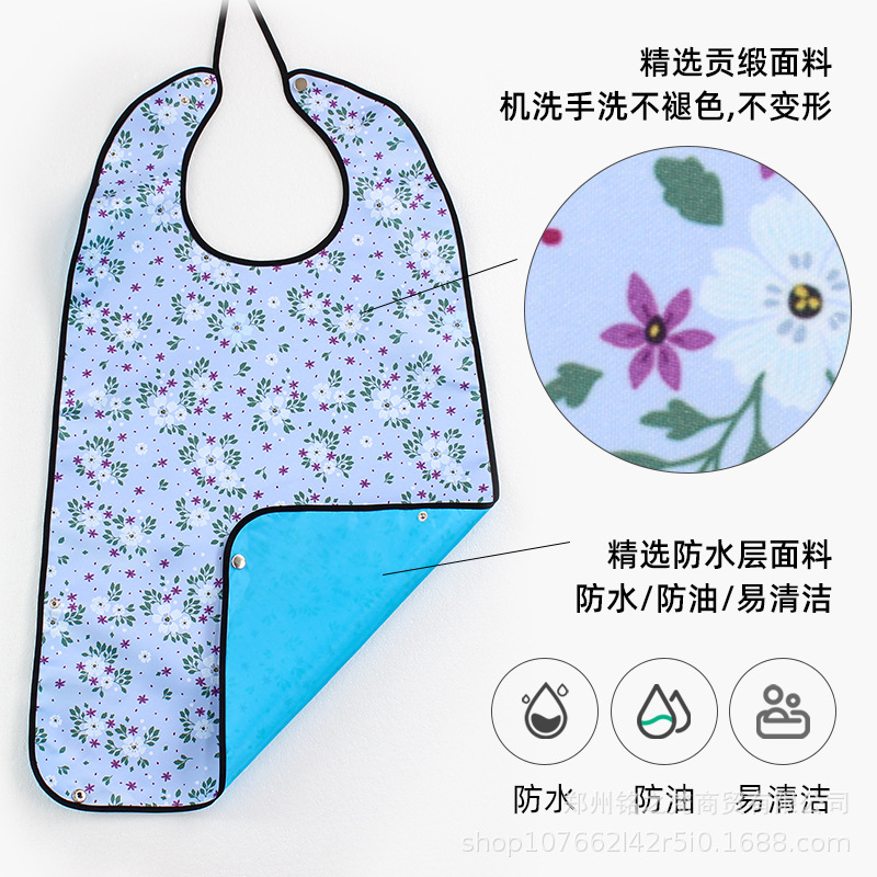 Amazon Venta caliente transfronteriza suministro de saliva de edad avanzada toalla comer anti-sucio artefacto babero de edad avanzada a prueba de agua anti-aceite