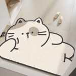 异形小动物可裁剪地垫浴室卫生间吸水防滑脚垫子卡通小猫丝圈地毯