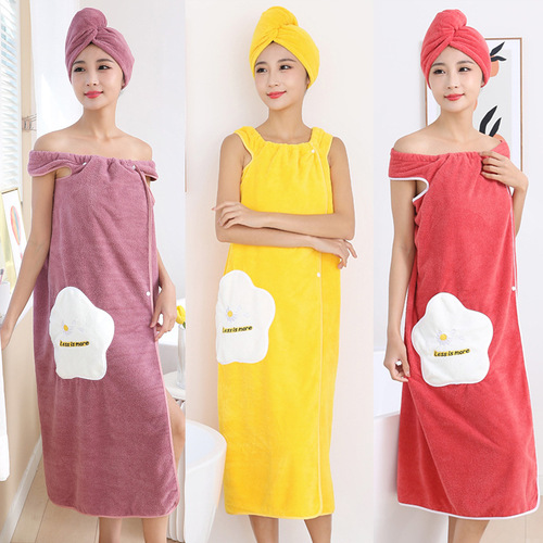 New coral velvet star daisy style bath skirt absorbent cartoon cute girl coral velvet wearable and wrapable bath skirt