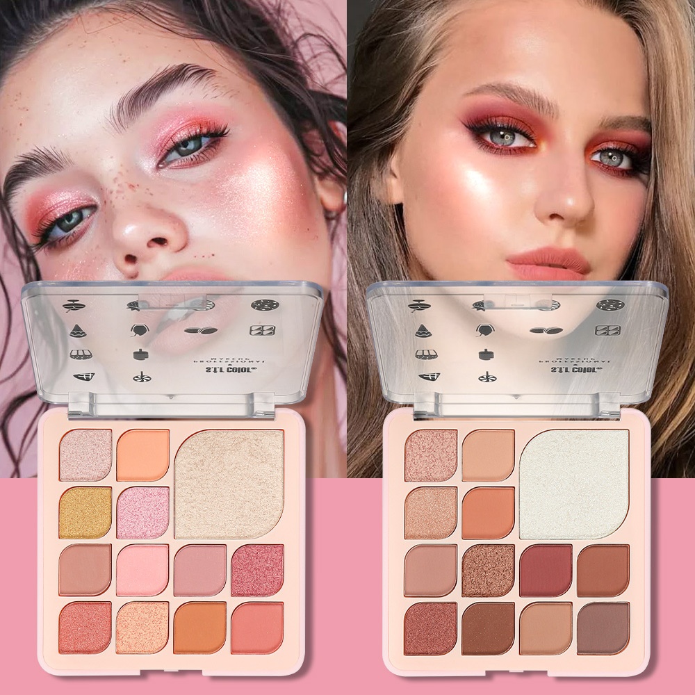 s.f.r color transfronterizo exclusivo para opaca perlada sombra de ojos + alta luz fácil de colorear rosa sombra de ojos de la niña disco completo