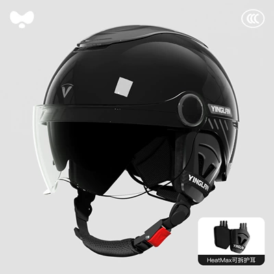 Motosiklet kaskı (dəbilqə): Breathable, Dual Visor, Battery Motorcycle Safety - 3c-xinghui-black-hd-sunscreen-short-double-mirror-class-a-removable-ear-protection-one-size-fits-all
