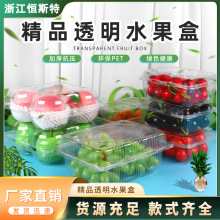 一次性水果包装盒厂家直销带盖透明草莓车厘子生鲜超市塑料打包盒