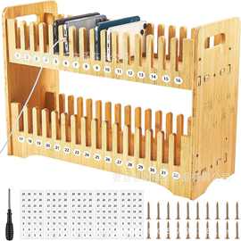 跨境教室手机分隔置物架实木摆台式手机存储架木制多功能置物架