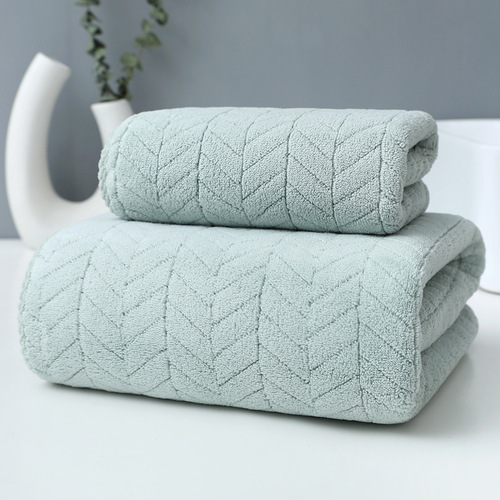 Coralline velvet towel manufacturer wholesale wheat ear adult thick home use quick-drying face towel dropshipping embroidery logo