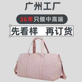 跨境新款女士学生健身包旅行包女士简约游泳包子母包干湿分离包袋