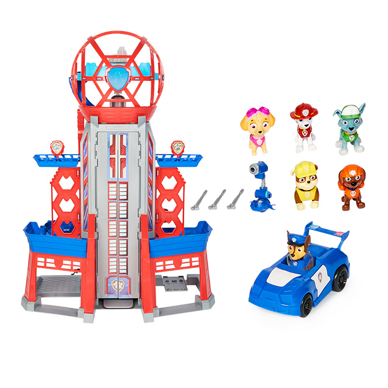 Wang Wang team made great contributions to the big movie Super rescue watchtower toy headquarters base Puppy patrol rescue vehicle