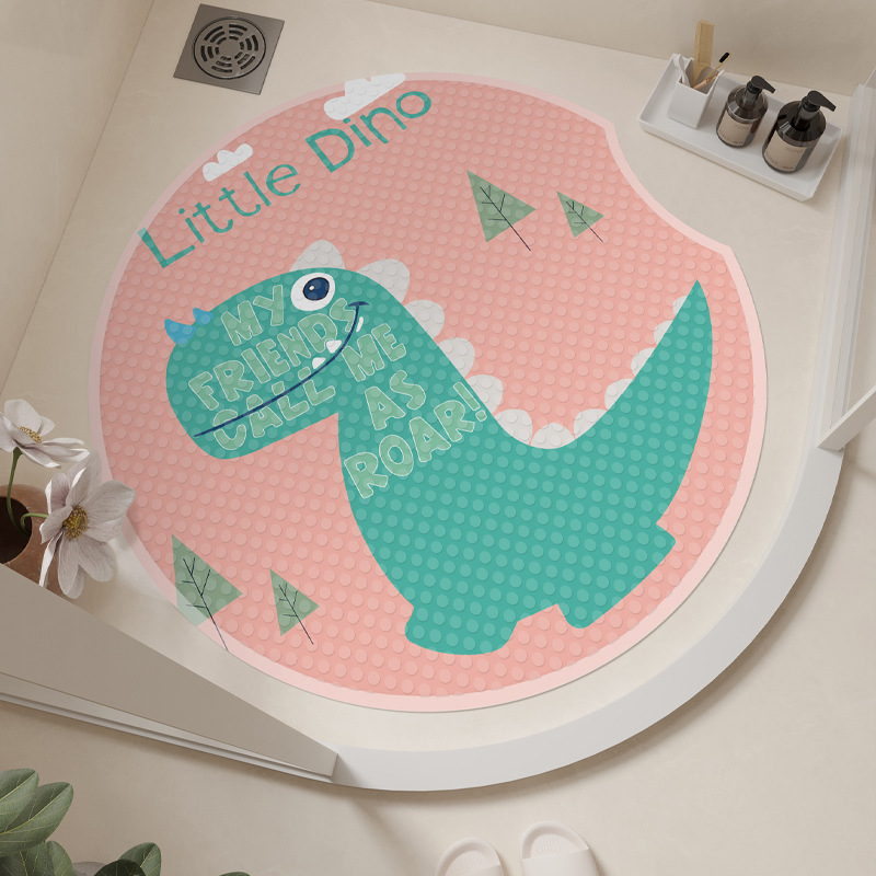 꼬마공룡-핑크-라운드(2세대 욕실매트)