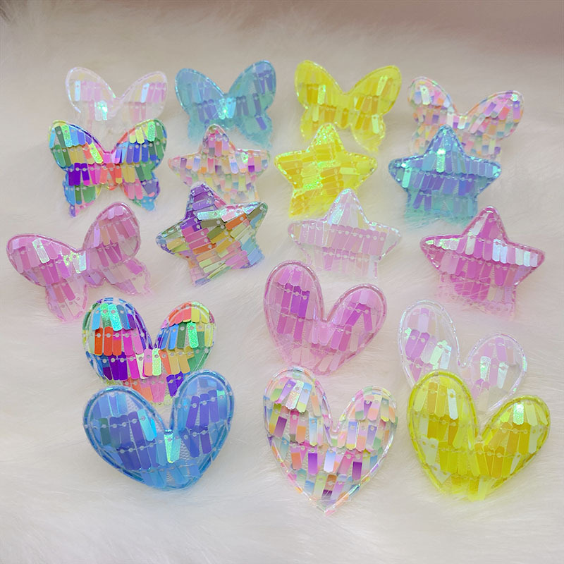 Spot small red book with pure handmade strip sequins decorative butterfly children's jewelry sequins five-pointed star Love