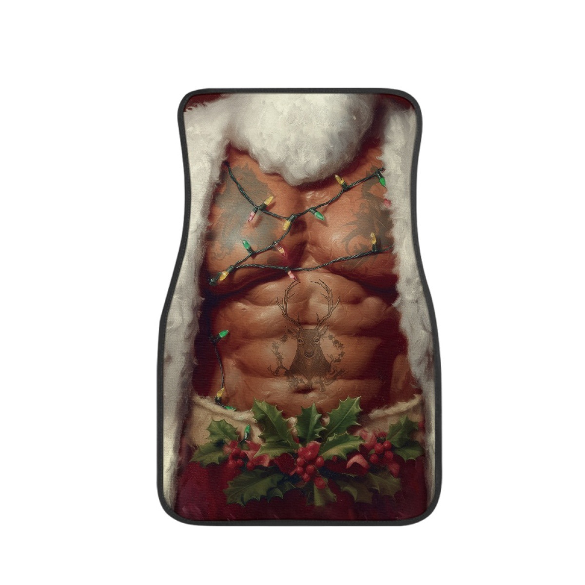 Cross-border car floor mats, 4-piece set, with Christmas-themed designs, custom-made with thick-knit fabric, for car interior decoration
