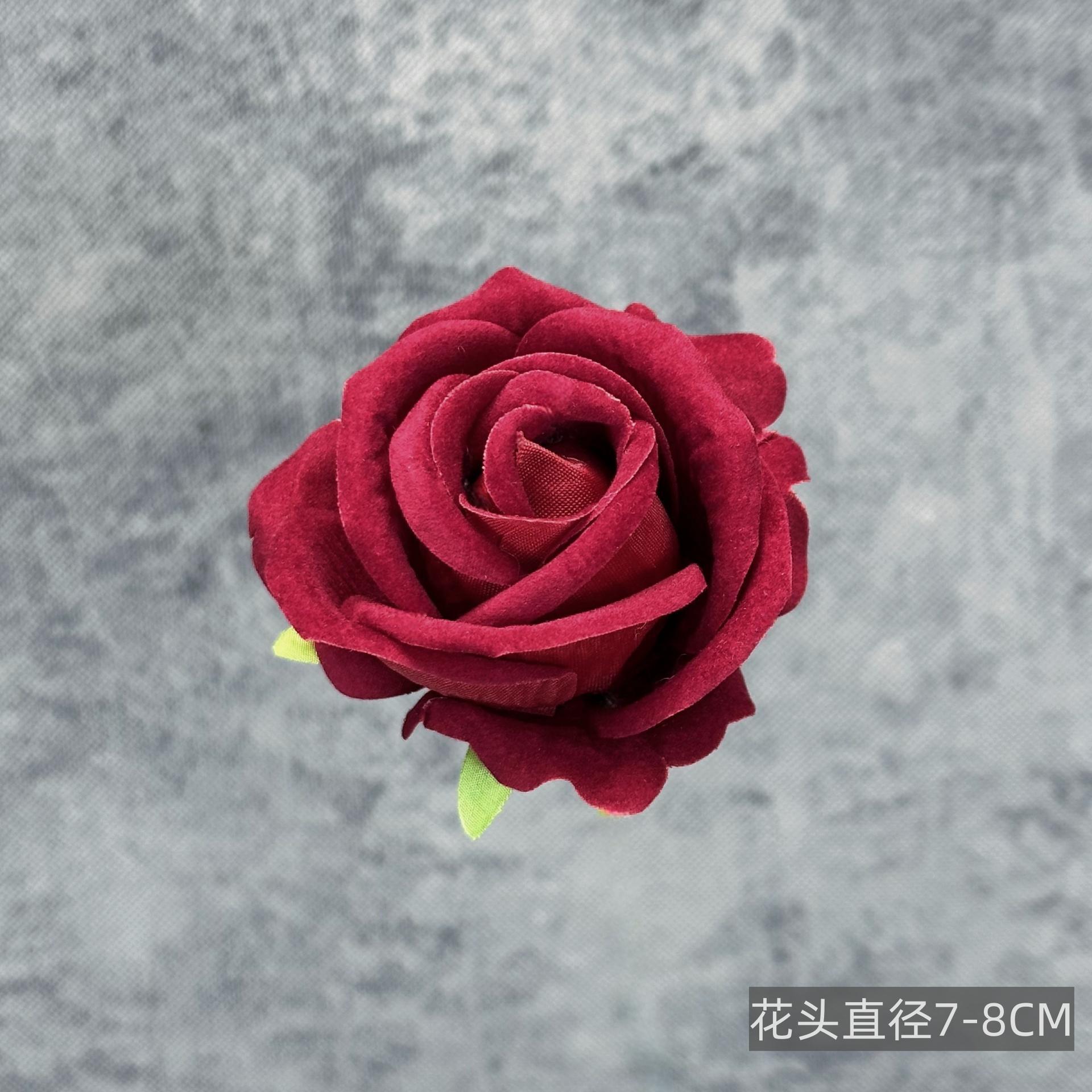 Franela artificial flor Rosa cabeza ramillete rojo boda flor pared tiro apoyos flor artificial arco flor artificial al por mayor