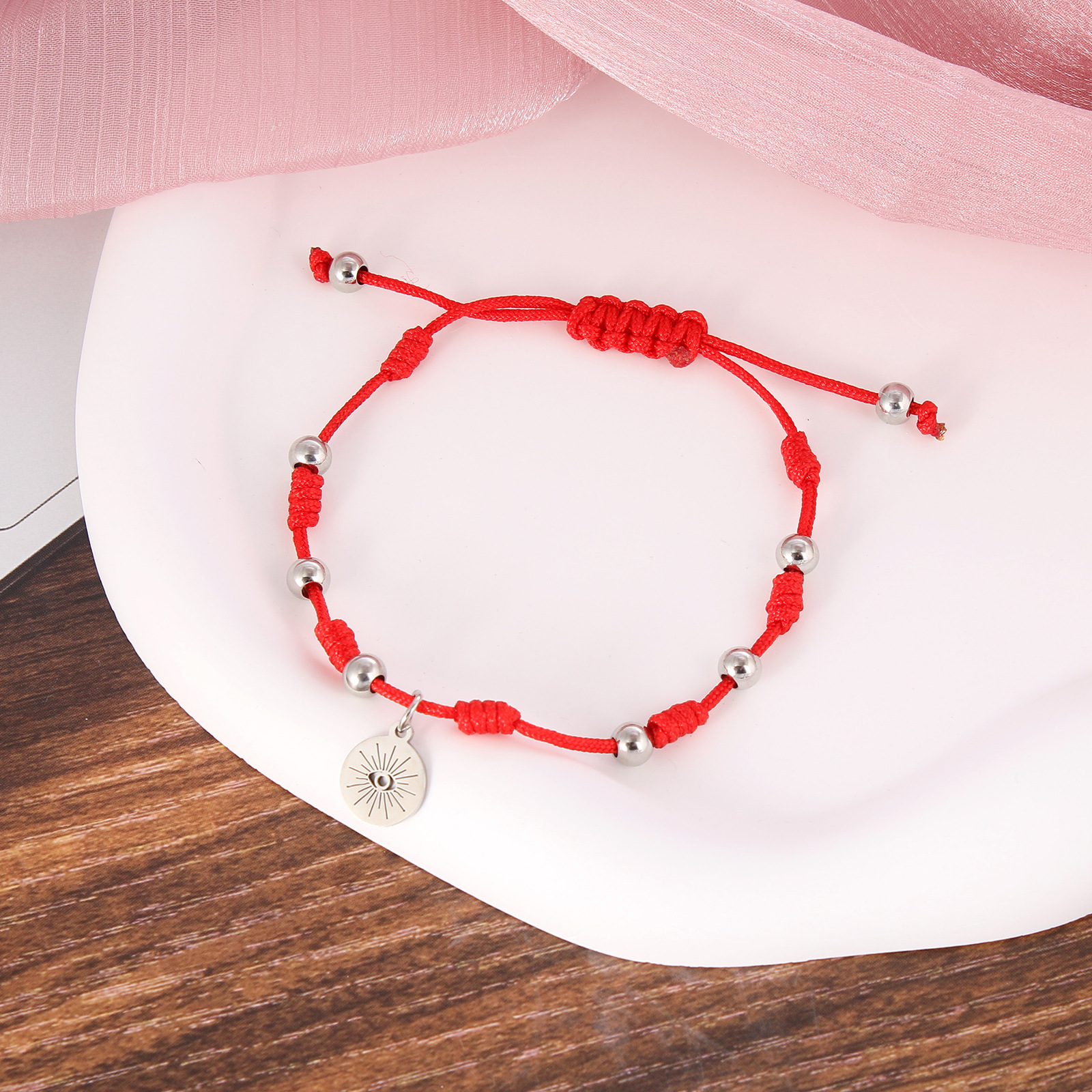 Simple Style Flower Skull Stainless Steel Nylon String Bracelets Halloween Wholesale display picture 3