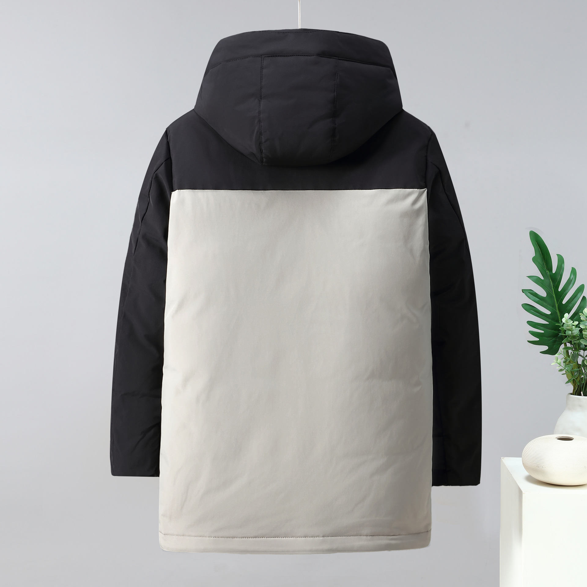 Color block down voor mannen, halflange wijnkleding, nieuwe mode, persoonlijk, rend, ho verkoopt herenkleding_voghion.com