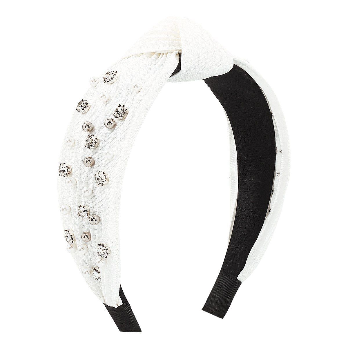 Mode Bogenknoten Tuch Handgemacht Künstliche Perlen Strasssteine Haarband 1 Stück display picture 20