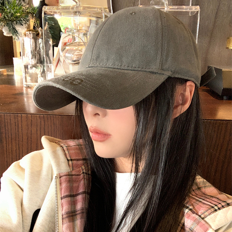 Retro americano lavado con agua para hacer viejas letras sombrero de béisbol para mujeres 2025 sombrero de boca de pato de nicho de calle