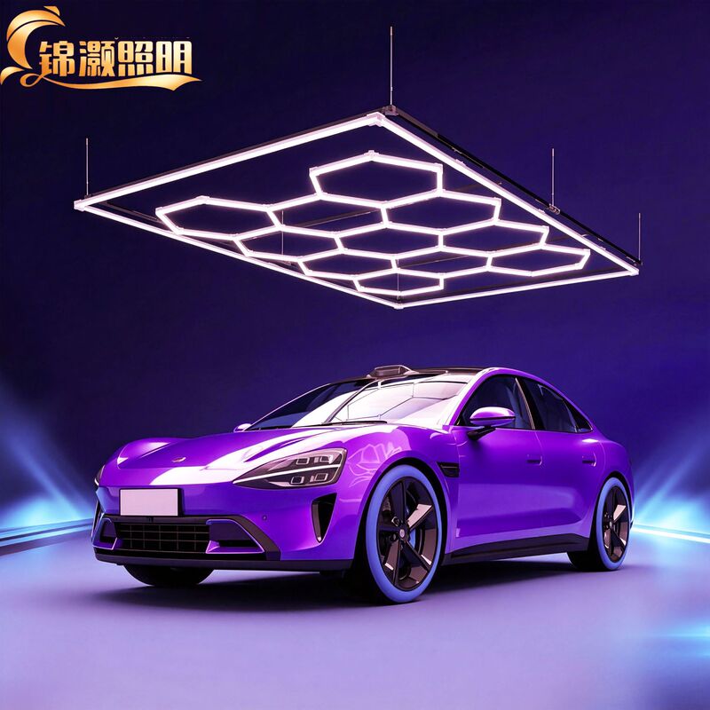 Led Honeycomb Light 110V Parking Space Light Hexagonal Car Wash Shop Film Application Ceiling Car Beauty Station 220V Honeycomb Light